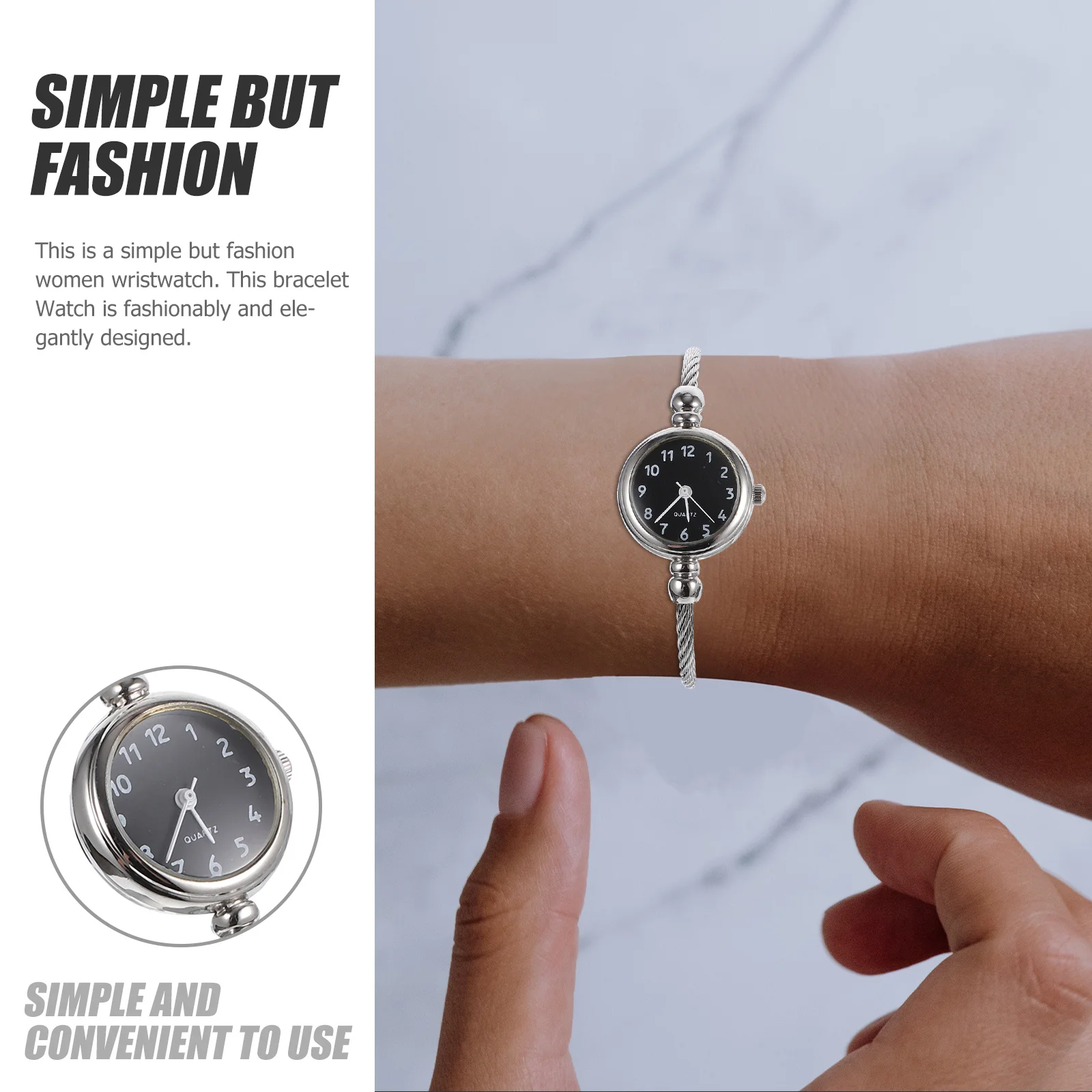 

Black Women Quartz Watch Fashion Bracelet Dress Wristwatch Perfect Gift for Family Friends Special Occasions Quartz Watch