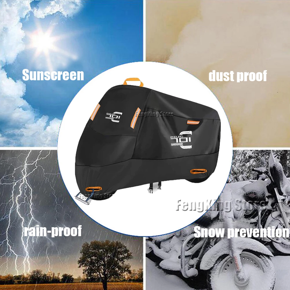 For Husqvarna 701 SUPERMOTO & ENDURO Motorcycle Cover Waterproof Outdoor Scooter UV Protector Rain Cover