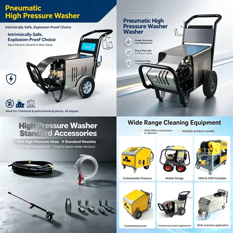 for Multi-function Pneumatic High Pressure Cleaner Driven by Compressed Air Suitable for Cleaning Large Ships
