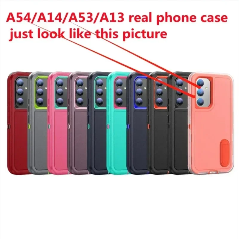 Dual Layer Anti-Slip Heavy Armor Phone Case for Samsung Galaxy S24 S23 S22 Plus Ultra A15 A54 A14 A13 A53 A03S Shockproof Cover