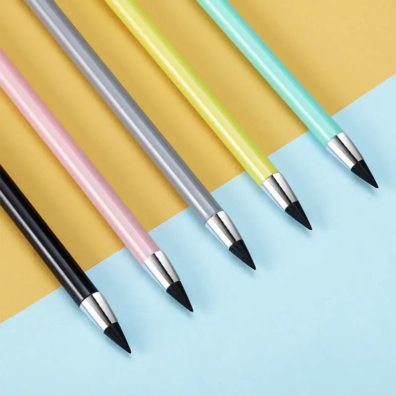 56 szt. Bezatramentowy wieczny ołówek nieograniczone pisanie bez atramentu HB długopis malowanie szkicu narzędzie szkolne artykuły biurowe Kawaii nowe