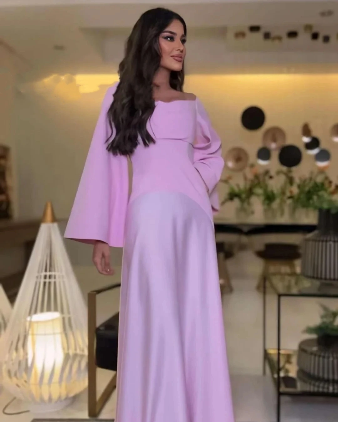 Romantic Pink Formal Occasion Dresses Off Shoulder Evening Dresses Prom Dresses Saudi Arabia Formal Wedding Party Dress 2024