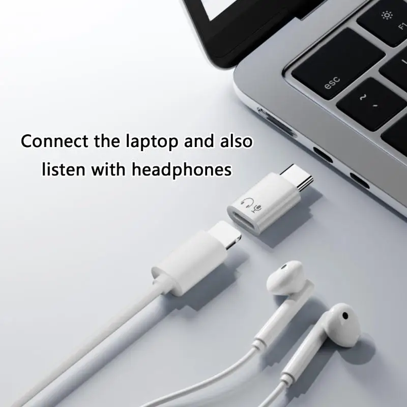 652F Durability  USB C Headphone Audios Adapter Earphone Converters For Phone 15 Data Syncing Call Audios Dongle