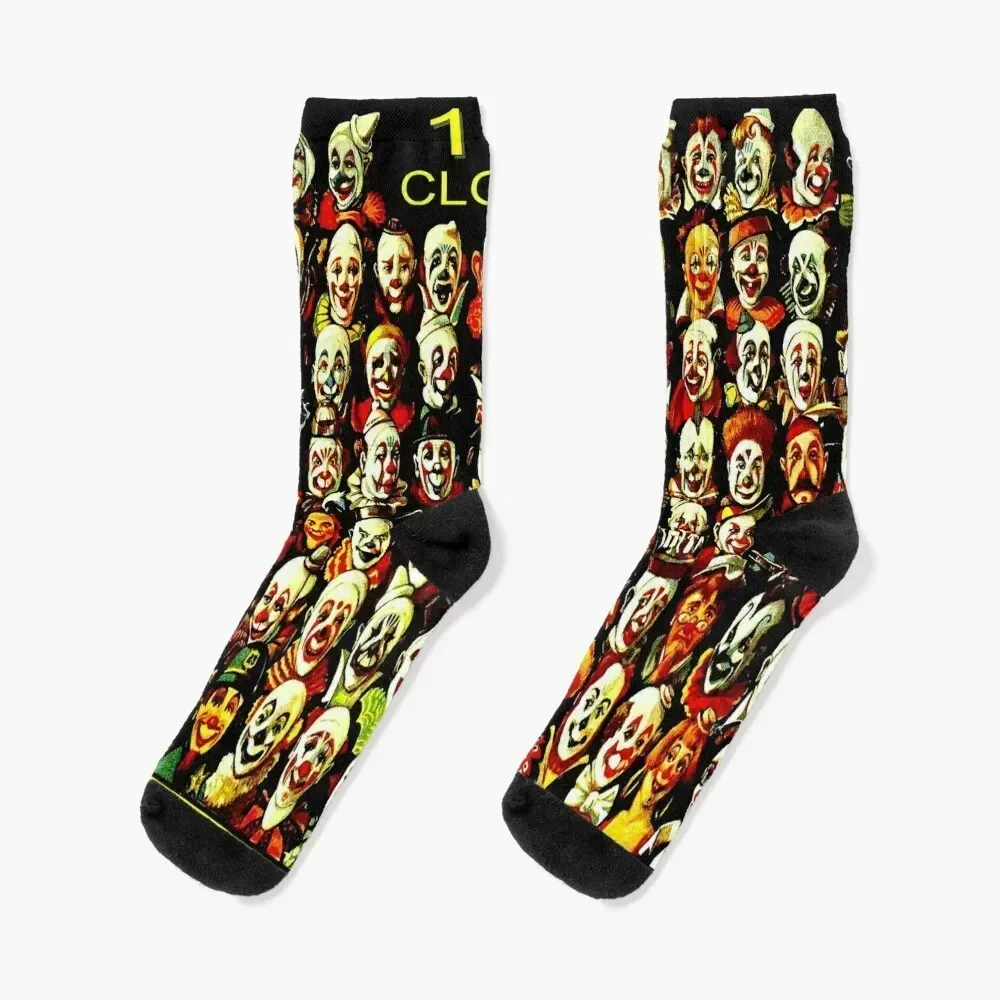 

CLOWN CONGRESS; Vintage Circus Advertising Print Socks Antiskid soccer sheer christmas stocking Stockings Socks Woman Men's