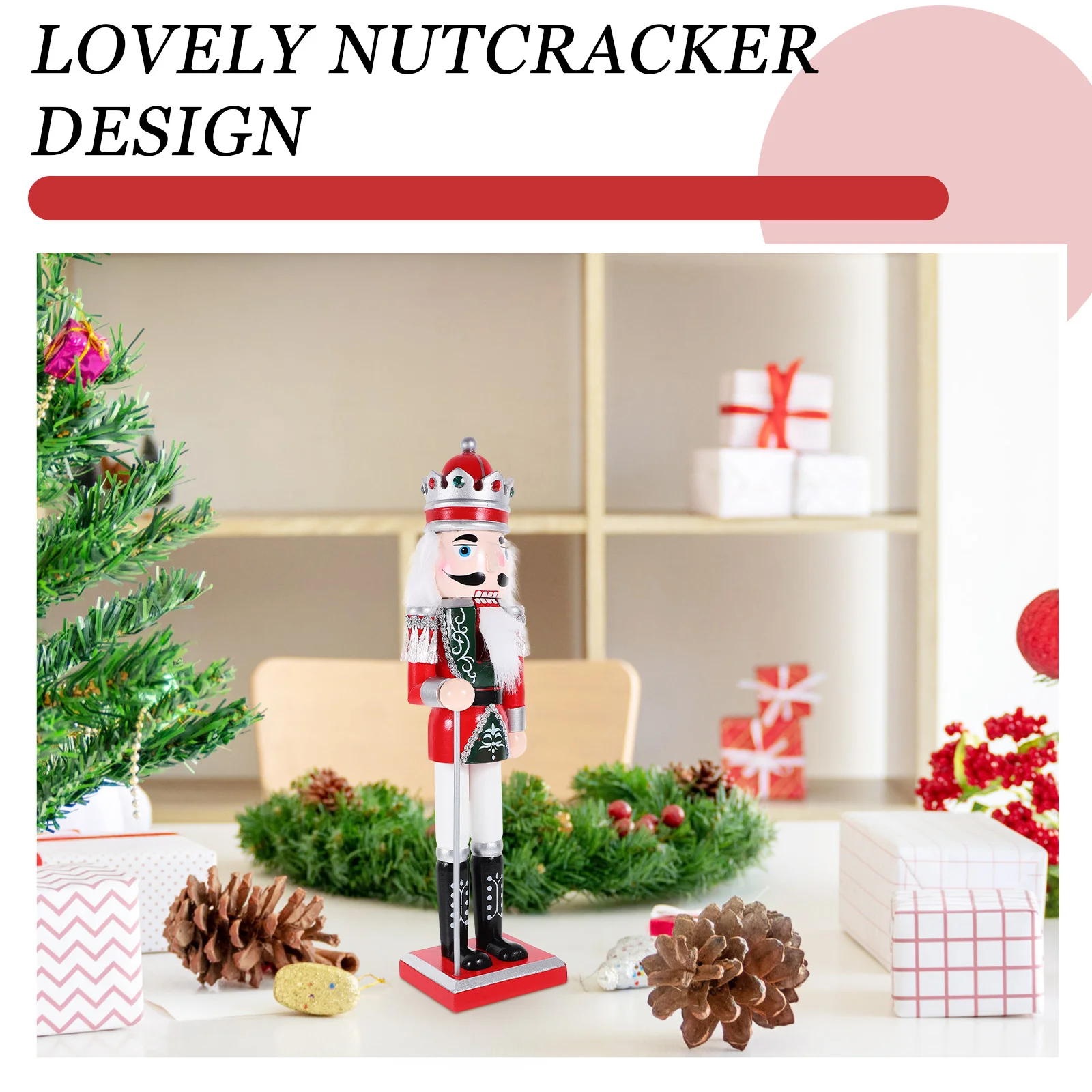 

Christmas Wooden Soldier Nutcracker Figure Small Painted Wood Decor Indoor Holiday Ornament Desktop Festival Decoration