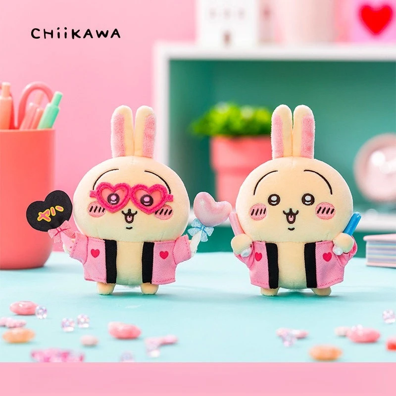 Chiikawa Usagi Kawaii Anime Cartoon Chasing Stars Round Fan Glow Stick Pendant  Official Genuine Surrounding Sweet Compact