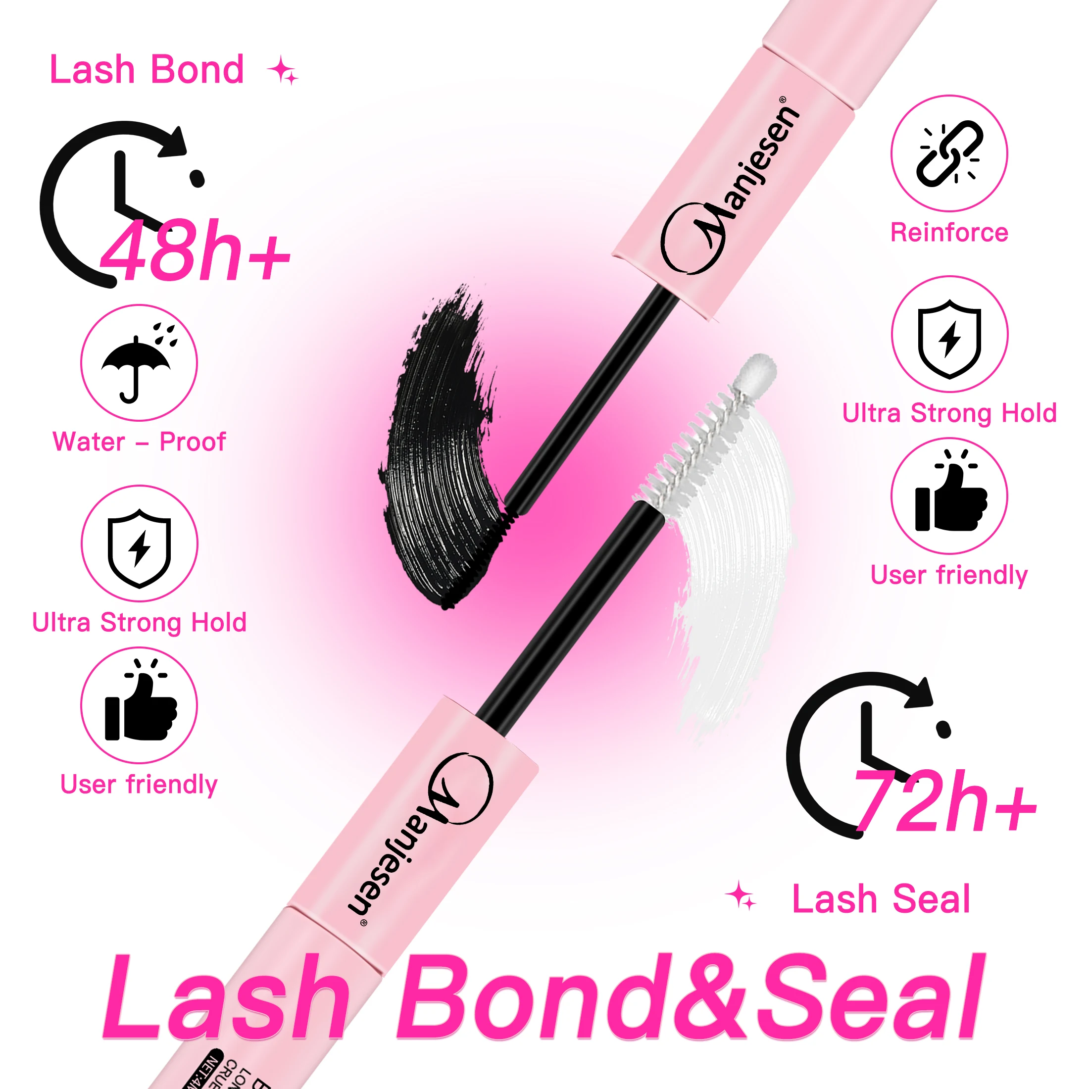 Rzęsy 200 PCS Klasterki Lash Bond i Seal Narzędzia do makijażu DIY Zestaw do przedłużania rzęs do klejenia rzęs Klej Akcesoria