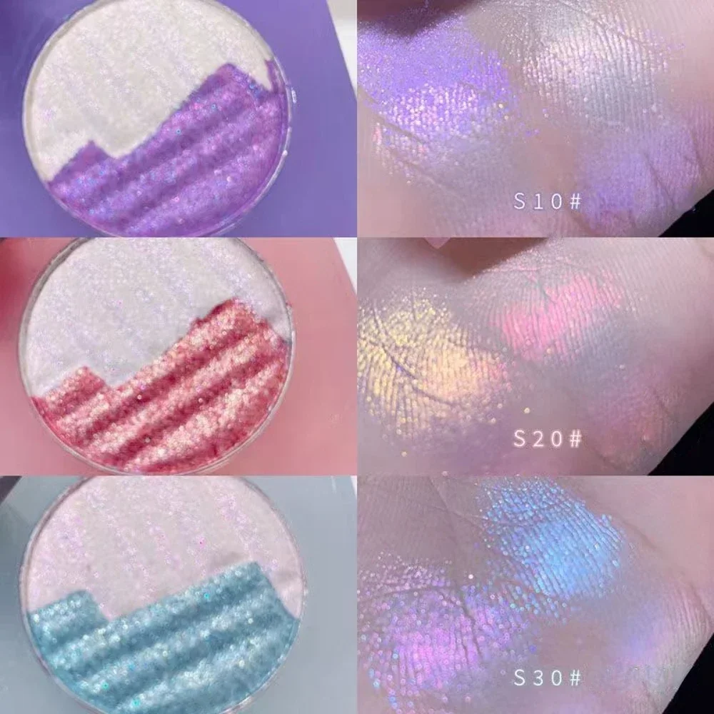 2024 New High Gloss Eye Shadow Face Brightening Glitter Powder Super Glitter Eye Fine Glitter Facelift Plate Female Pearl