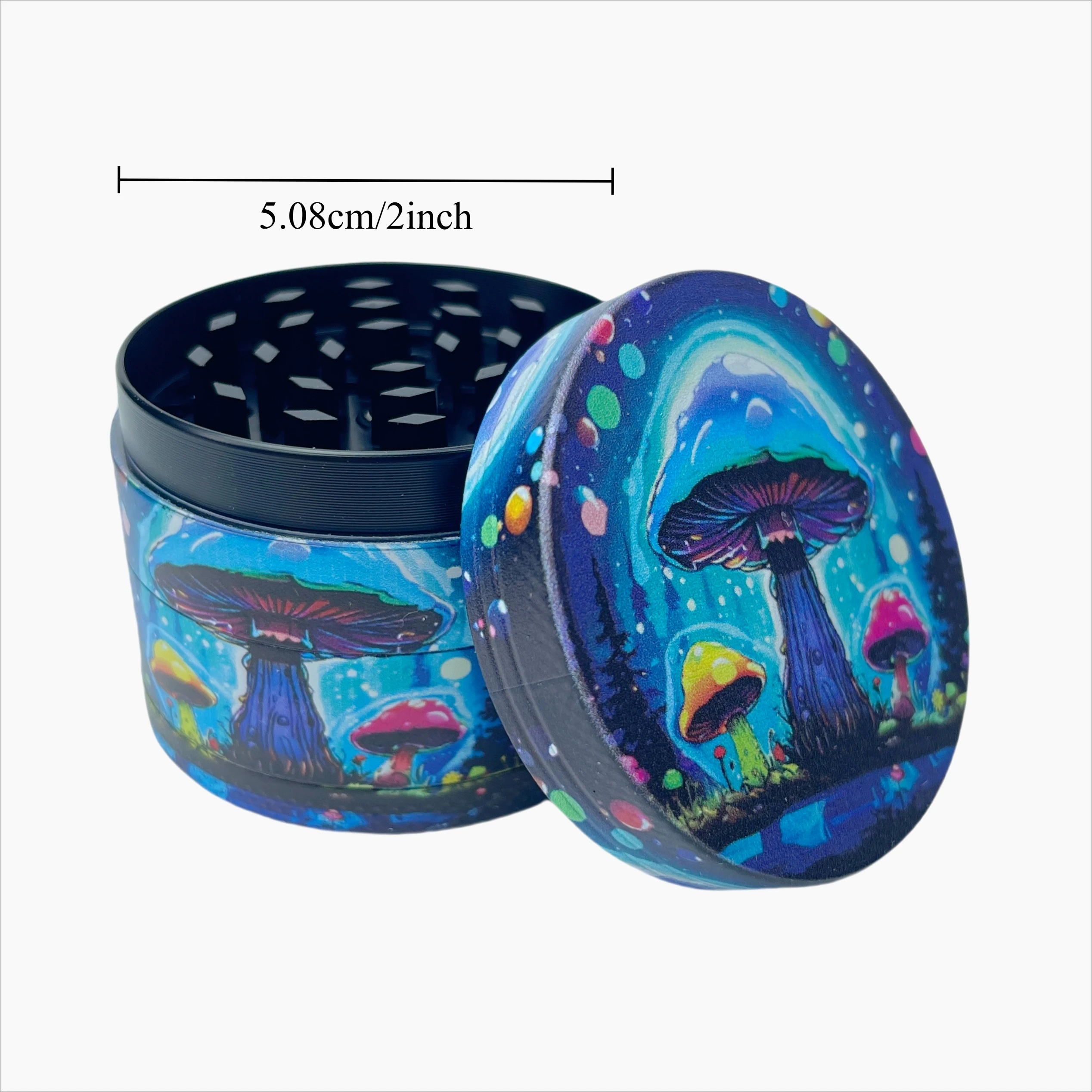 2inch Cartoon Mushroom World Metal  Herb Grinder