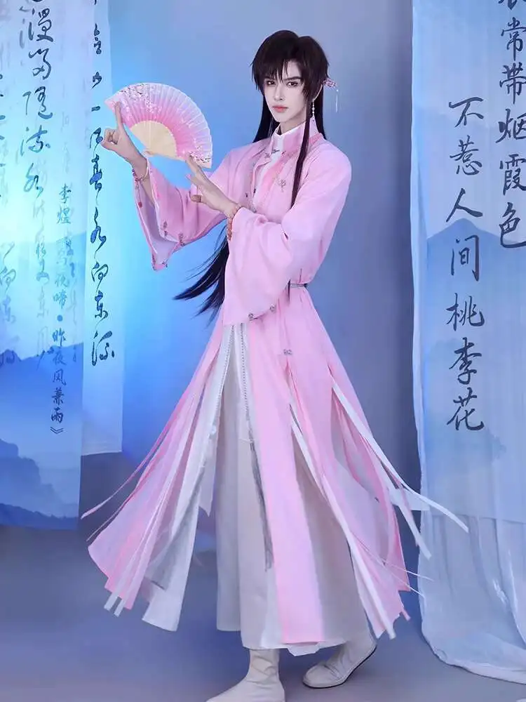 2025 novo estilo chinês vestido longo casaco blusão preto e branco pó jie yuchen qi sili sariel cosplay traje