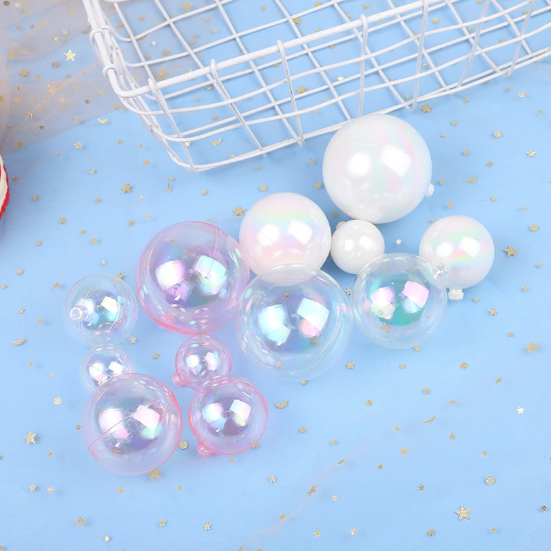 4pcs Colorful Clear Balls Cake Toppers Balls Cupcake Cake Insert Topper for Wedding Birthday Party Decors