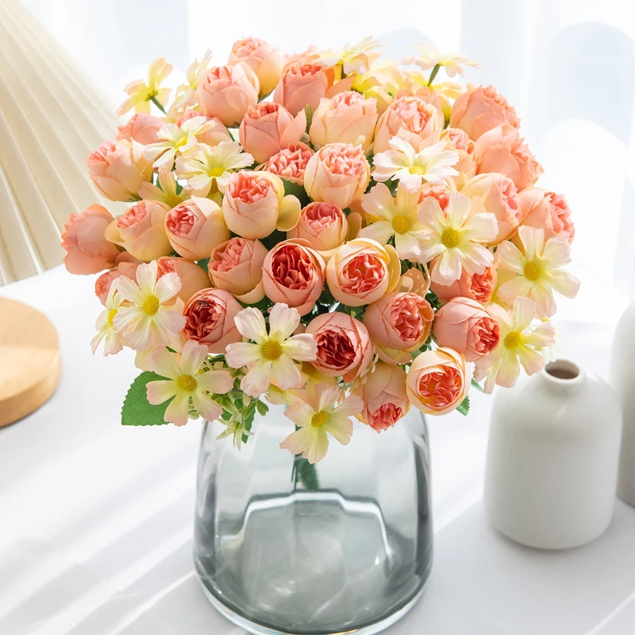 1 Stück Künstliche Rosenblumen für Hochzeit, Zuhause, Schlafzimmer, Tisch, Festdekoration, Garten, Hof, Brautstrauß, DIY-Geschenke, Zubehör – Detail 3
