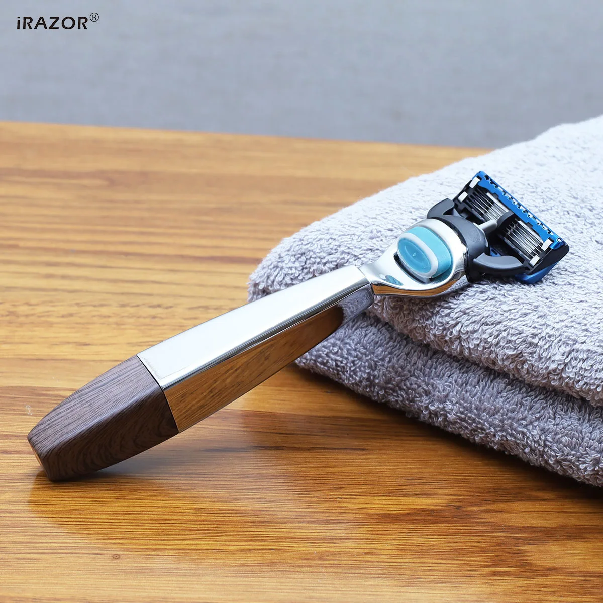 iRAZOR Manual Cartridge Razor for Men Compatible wtih 5-Layer Fusion or Mach 3 Blades,Beard Face Body Hair Removal Shaver Gift