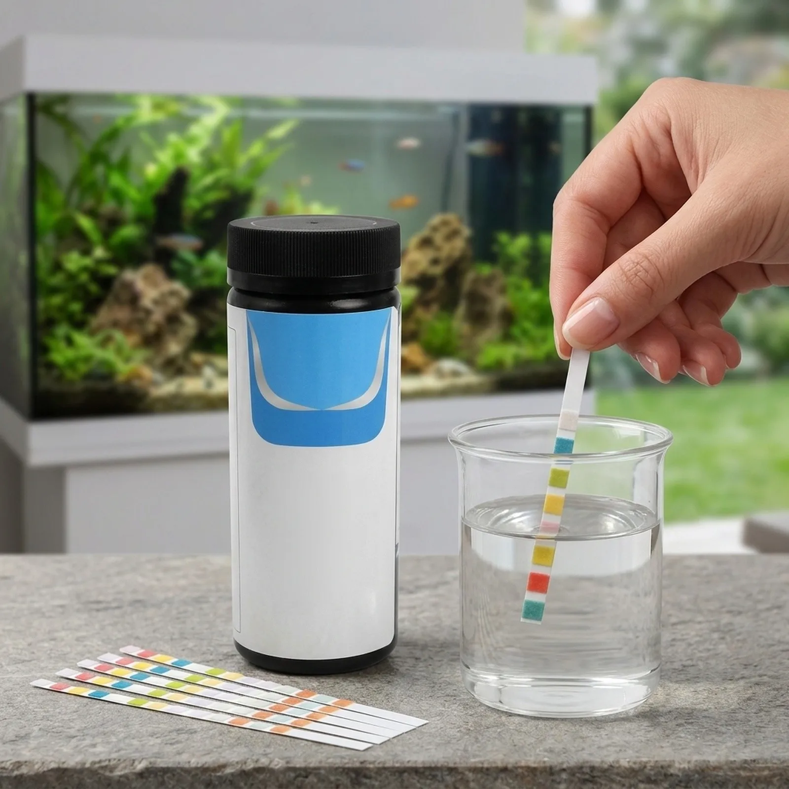 Water Test Strips 7 In1 Strips Test Tool Tropical Accessories Aquarium Fish Tank Kit Nitrite Paper Professional