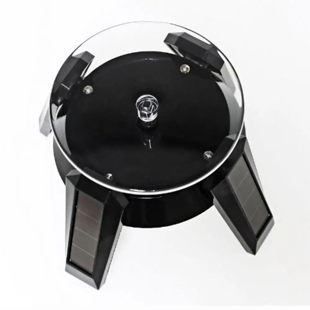 360-Degree Rotating Solar Display Stand Turntable Phone Holder with LED Light