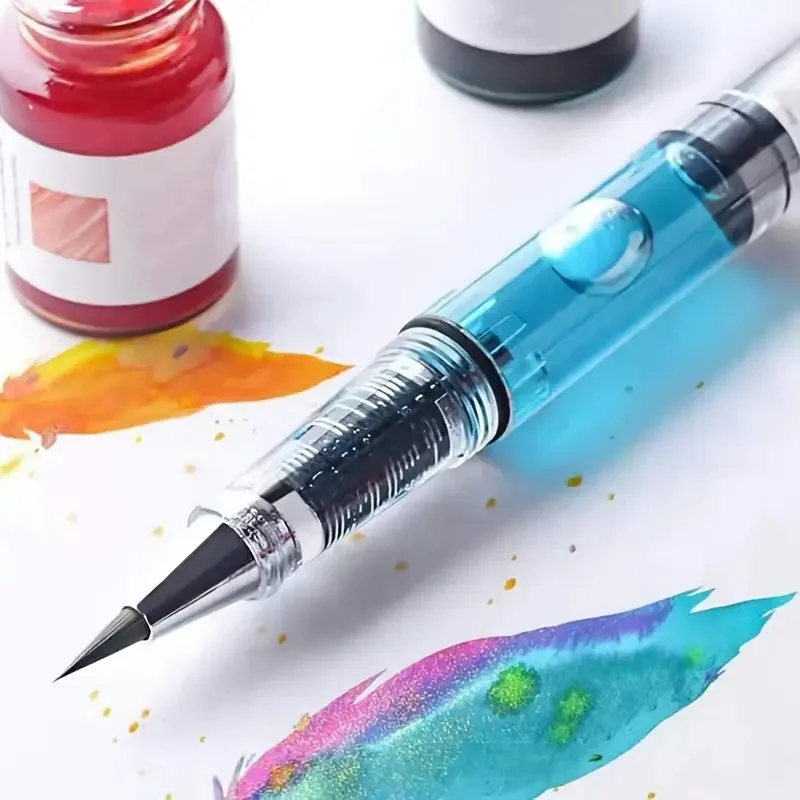 Color Piston Brushes, Watercolor Brushes, Self-Priming Paint Pens (Mix Your Own Paint) for Painting, Calligraphy and Coloring