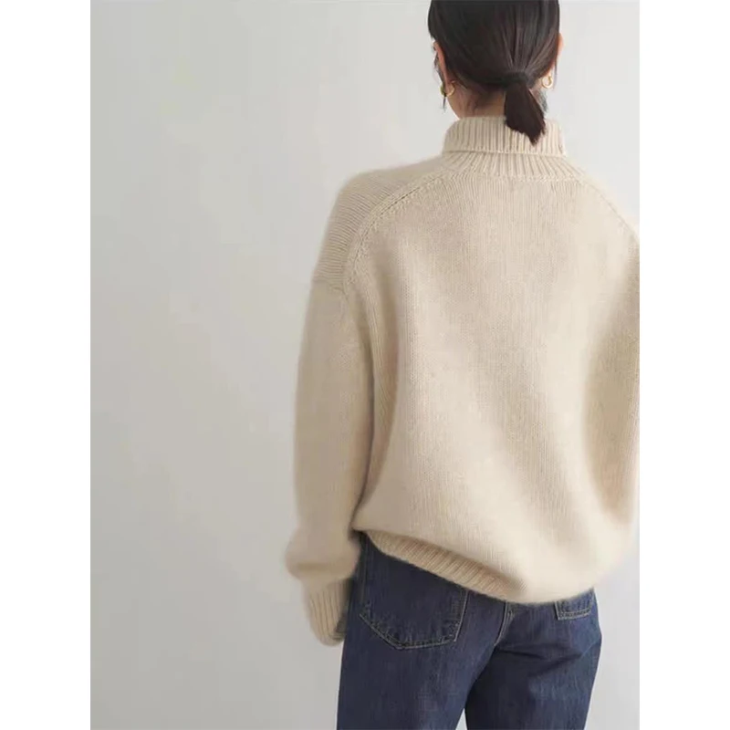 Turtleneck Sweater Women Fashion Basic Knitted Pullovers Winter Korean Long Sleeve Knitwear Ladies Elegant Chic Jumpers Tops New