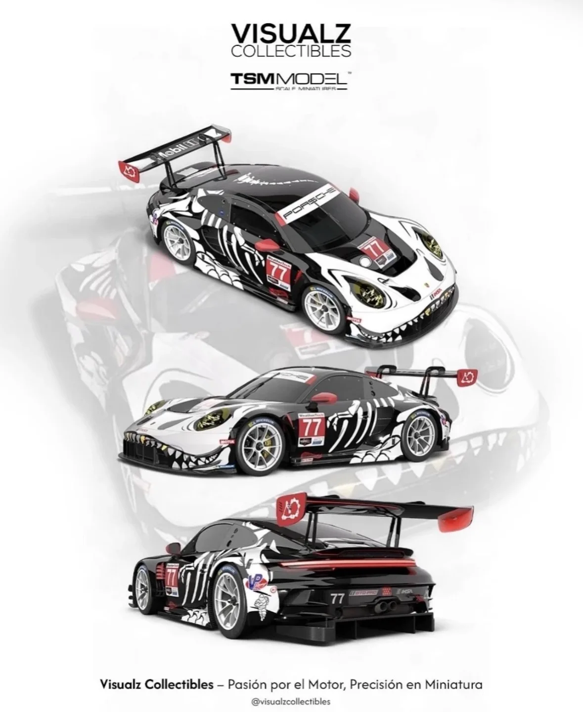 MINI GT 1/64 ปอร์เช่ 911 CT3 R # รถโมเดลโลหะผสมหล่อขึ้นรูป 77 CTD PRO AO Racing 2025 lMSA Petit Le Mans ของเล่นเด็ก