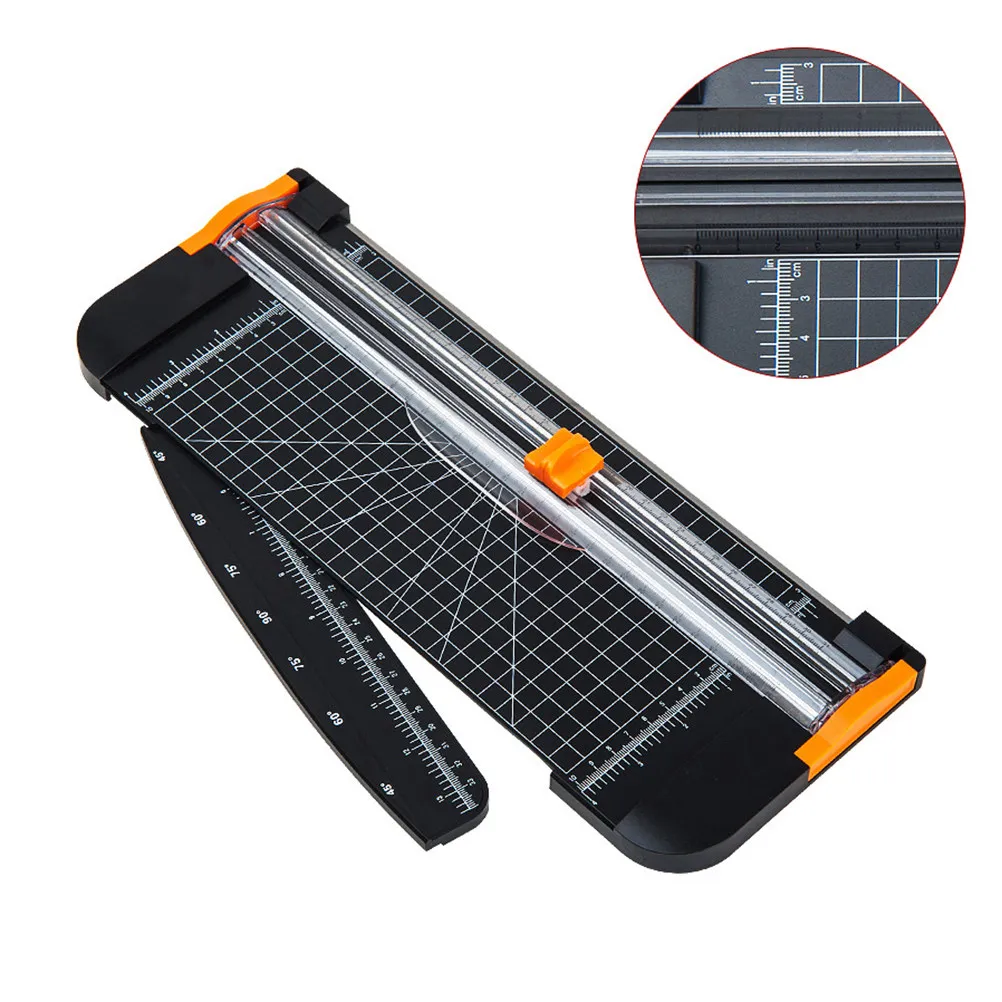 Professional A4 Guillotine Paper Trimmer Black Folding Ruler Design Safe Protective Case Accurate 45-90 Degree Angle Paper view 2