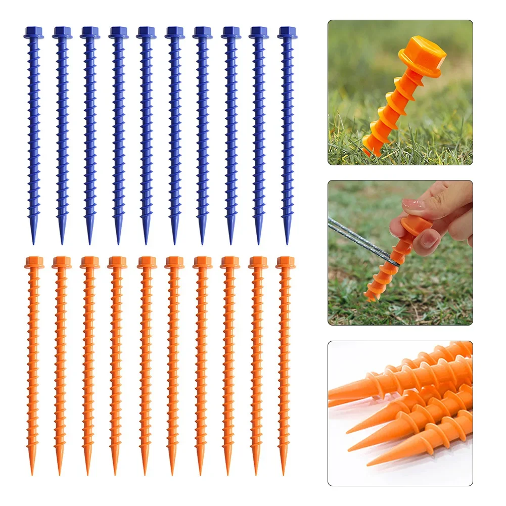 

10PCS Outdoor Camping Mountaineering Tent Nail Threaded Square Nail 26cm For Hiking Adventure Cross-country Meal Camping