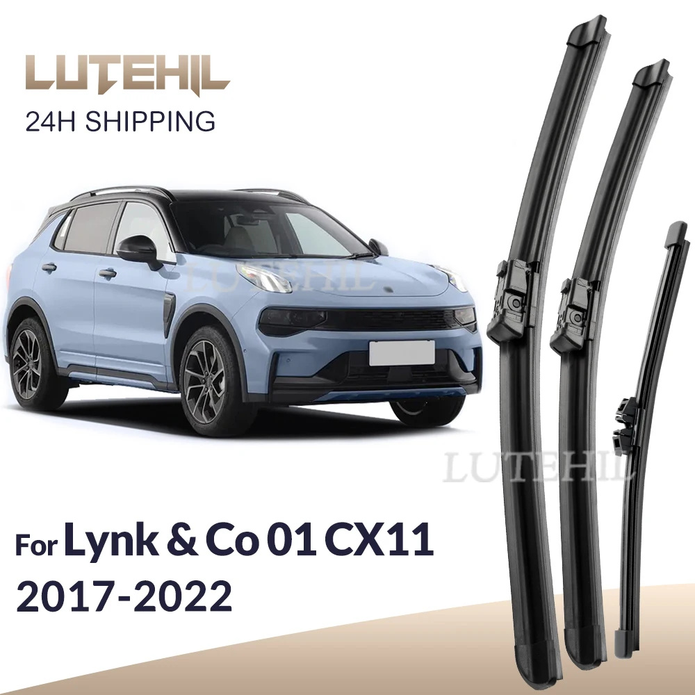 

For Lynk & Co 01 CX11 2017-2022 2018 2019 2020 Wiper Front & Rear Wiper Blades Windshield Windscreen Window Brushes 24"+19"+12"
