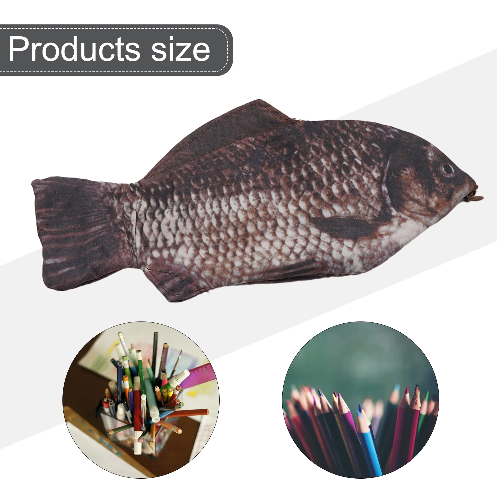 School Supplies Pencil Case Polyester Fibre Girls For Their Day Of School Naturalness 30x13cm Fish Shape Pen Bag