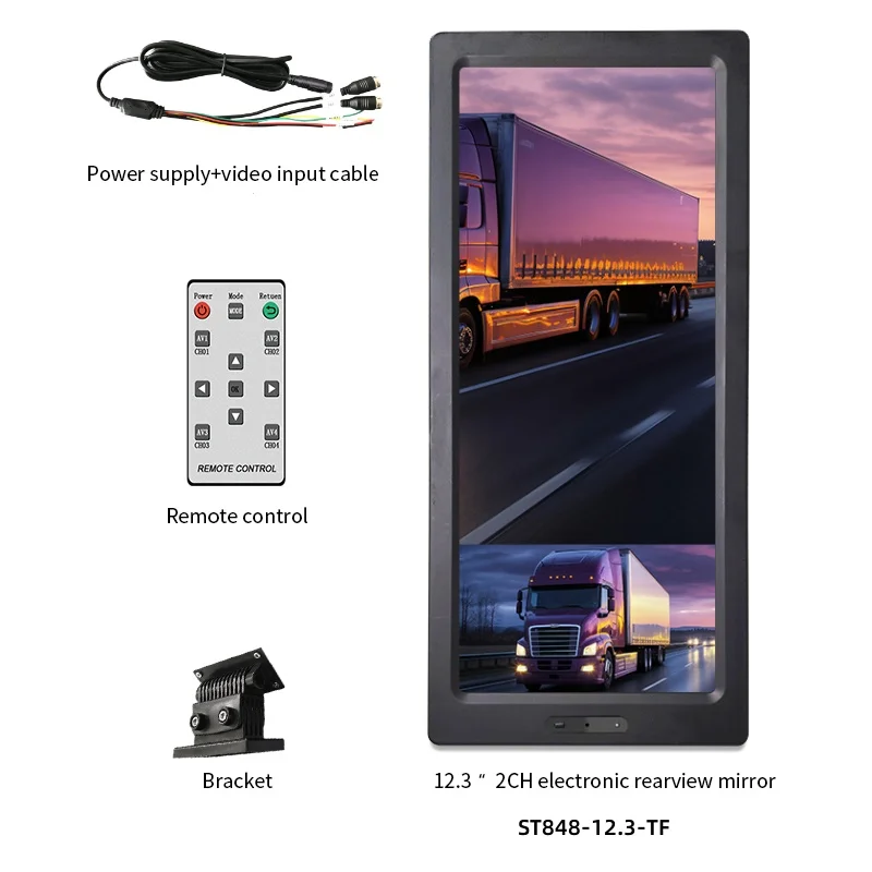 12.3 بوصة مدرب كهربائي مرآة الرؤية الجانبية الداخلية نظام كاميرا حافلة المدينة مراقبة شاحنة مرآة حافلة