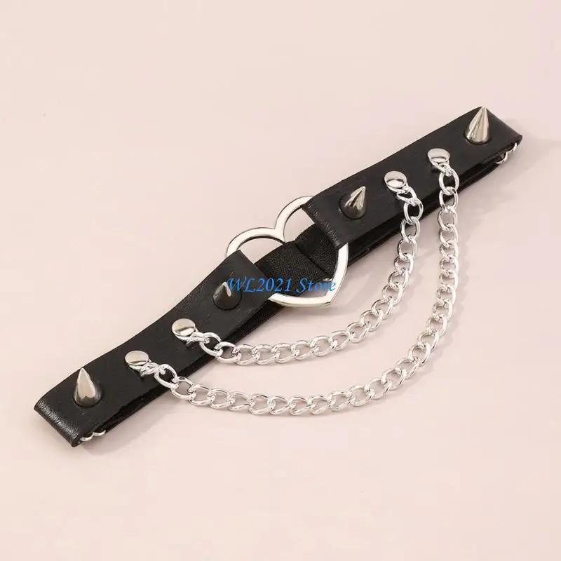 

G5GC Fashionable Heart Hollowed Leg Chain Thigh Chain for Street Styles and Parties