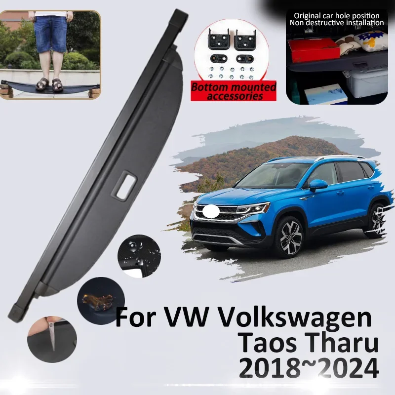 

For VW Volkswagen Taos Tharu 2018 2019 2020 2021 2022 2023 2024 Car Trunk Curtain Cargo Covers Storage Anti-peep Tray Accessorie