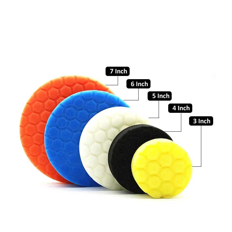 3/4/5/6/7inch Car Polishing Pad Kit Set Self-Adhesive Buffing Waxing Sponge Wool Wheel Polishing Pad For Car Polisher Drill 5PCS