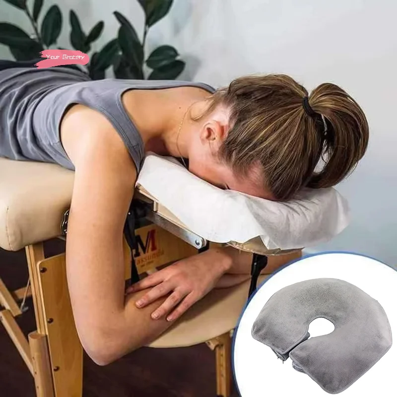 

Microfiber U-Shaped Head Pad Towels Thickened Facial Pillow Covers Headrest Cushion for Beauty SPA Massage Facial Care Supplies