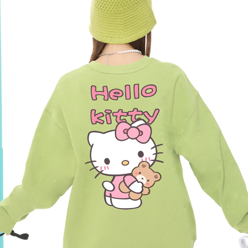 Autunno Cartoon Kitty girocollo maglione da donna alla moda marca Sanrio hellobkitty Co cappotto sciolto di marca