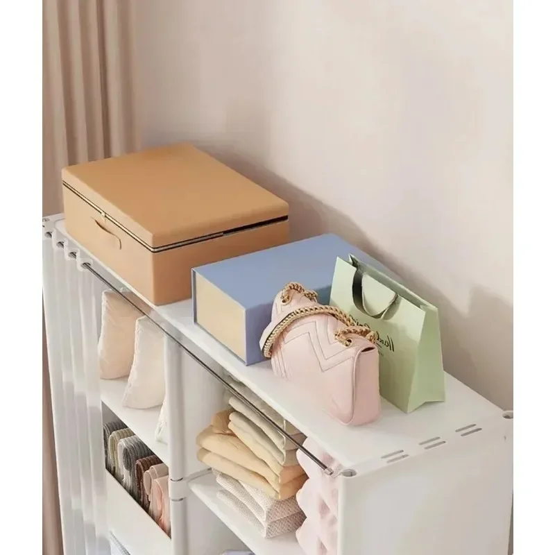 Factory Direct 2026 Multi Layer Dust-proof Wardrobe Storage Cabinet With Curtains - Multifunctional Clothing Storage Rack, Savin