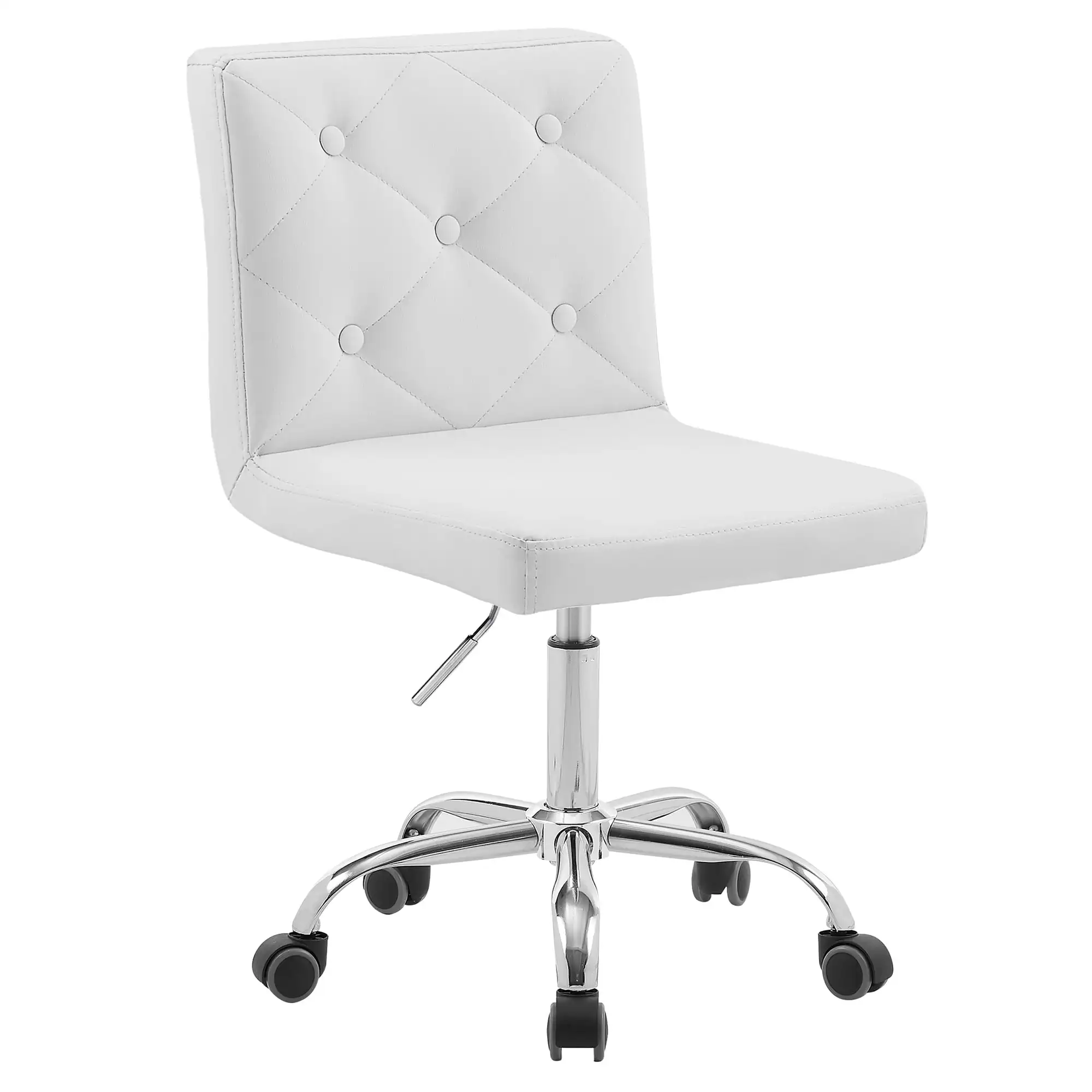 

Armless Office Desk Chair, Height Adjustable PU Leather Swivel Task Chairs,