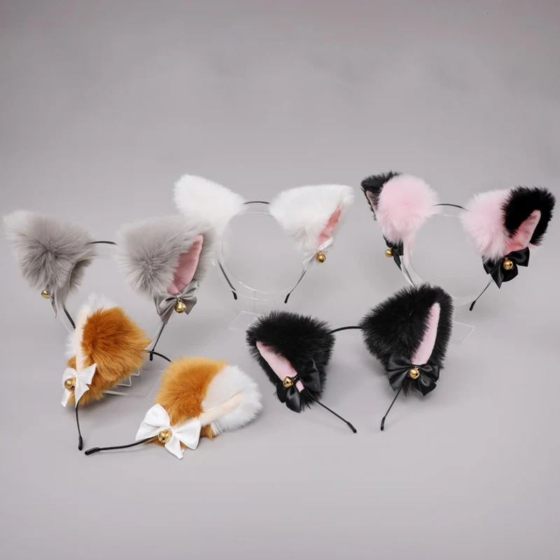 Anime Cat Fox Fur Ear Hair Hoops, Bonito Hairband, Night Party Club, Cosplay Grampo de Cabelo, Meninas Ear Hair Band, Lolita Acessórios para Cabelo