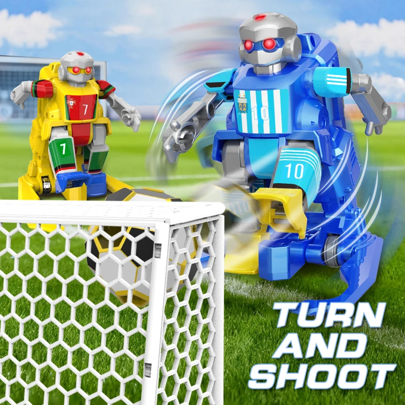 Teeggi RC Robot batalla fútbol 2 uds Control remoto fútbol Robot interactivo para padres e hijos RC batalla Robot juguete regalos de Halloween