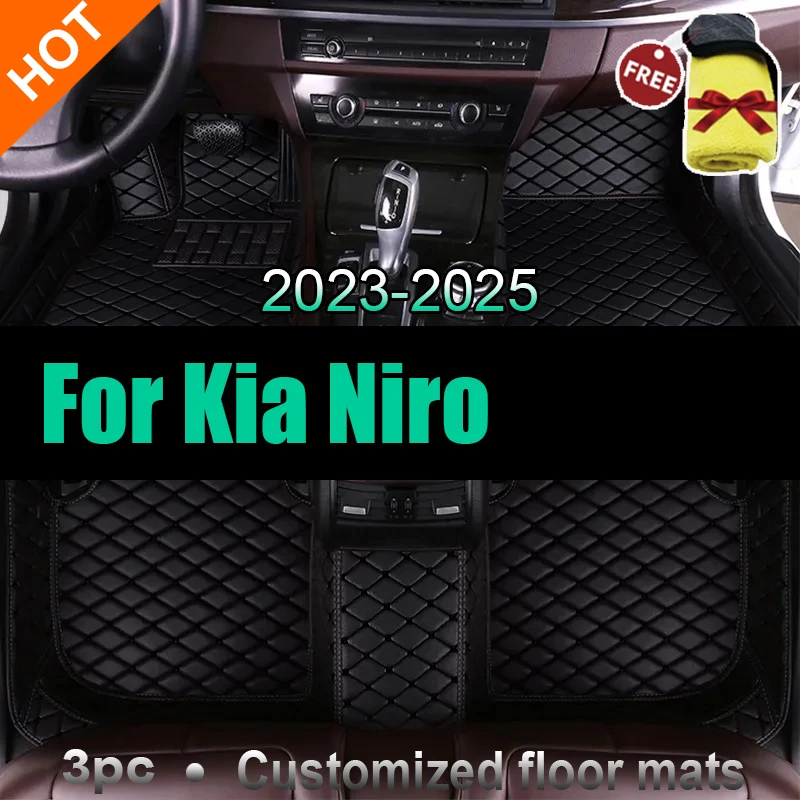

Car Carpet Floor Mats For Kia Niro SG2 2023 2024 2025 Waterproof Pad Leather Mat Mud Cover Floors Car Accessories Interior Parts