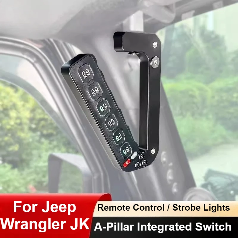 

For Jeep Wrangler JK A-Pillar Six-Way Integrated Switch Wireless Remote Control Controller Car Modification Accessories