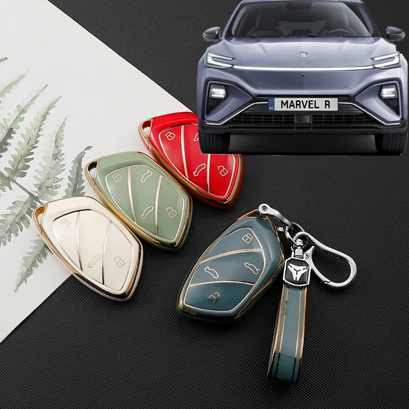 TPU keycaseFor MG4 MG5/GT MG6 MG ZS EV HS EHS ZX   RX8 MarvelR EV  2021-2023 Keychain Protector Car Key Ring exclusive key case