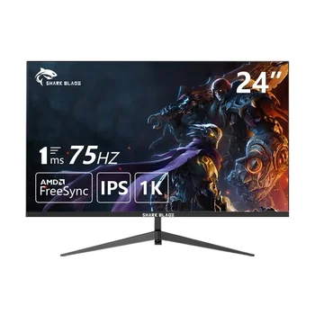 커브드 스크린 컴퓨터 PC, 24 인치 모니터, LCD 75HZ 디스플레이, 1K HD 게이밍 VGA HDMI 인터페이스