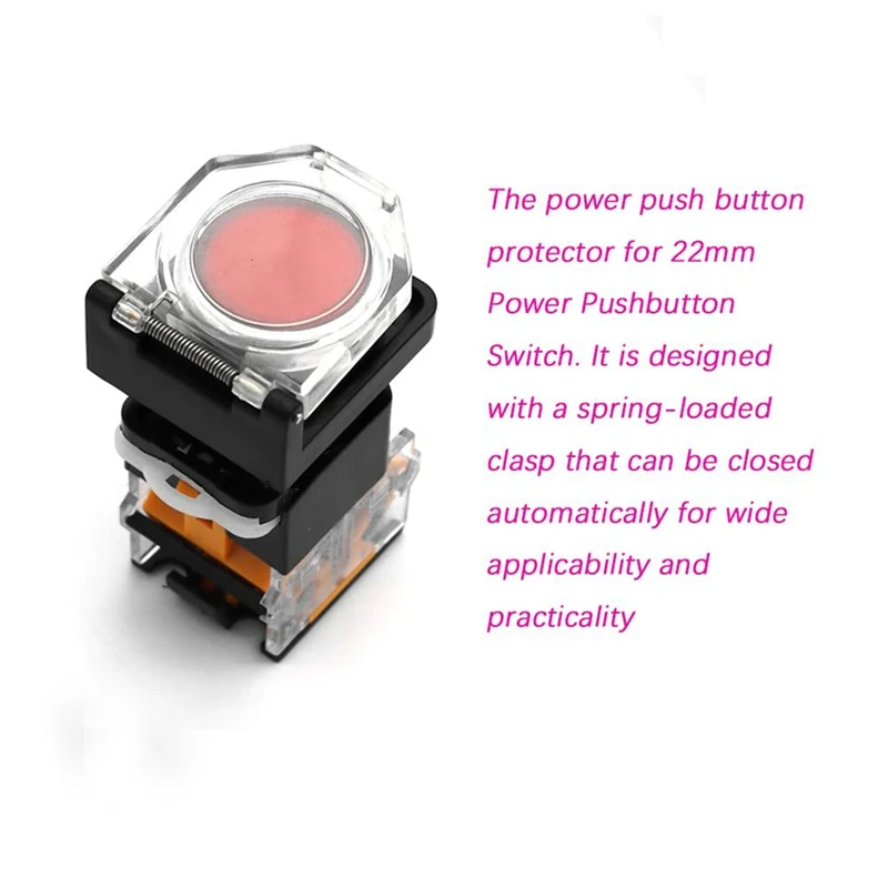 AB09-4Pcs Power Push Button Switch Cover, Dustproof Waterproof Button Switch Cover For 22Mm Power Push Button Switch