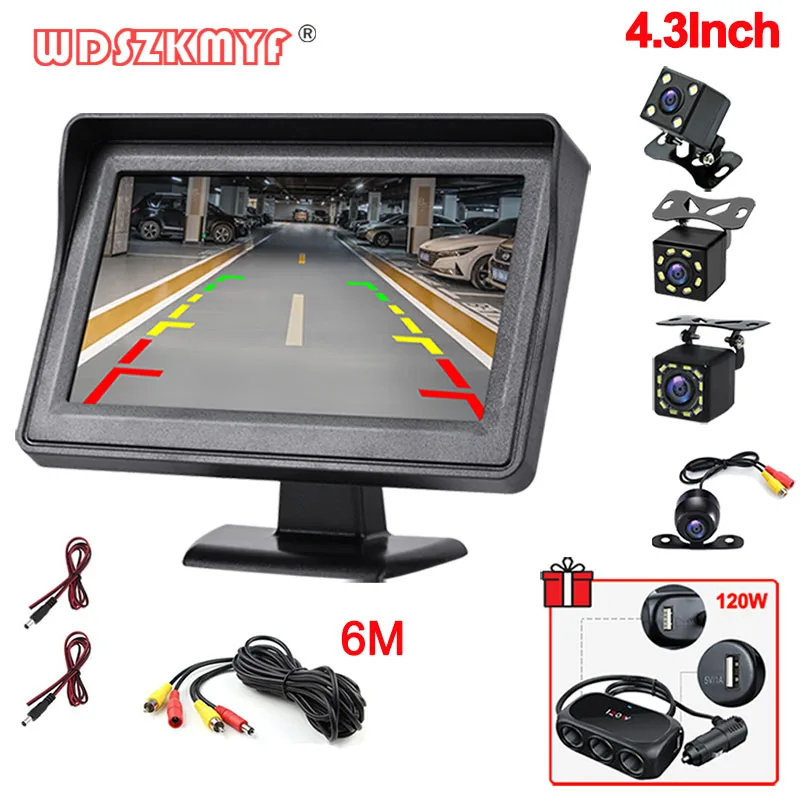 4.3Inch Rear View Camera Monitor Screen Reversing Camera for Car Parking Parking System Camera for Vehicle Gift Car Accessories