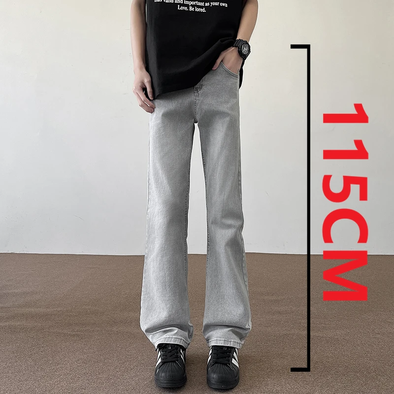 

190 Высокие мужские летние новые джинсы удлиненной длины 115 см, свободные винтажные повседневные брюки, одежда высокого качества, 2025 High Street