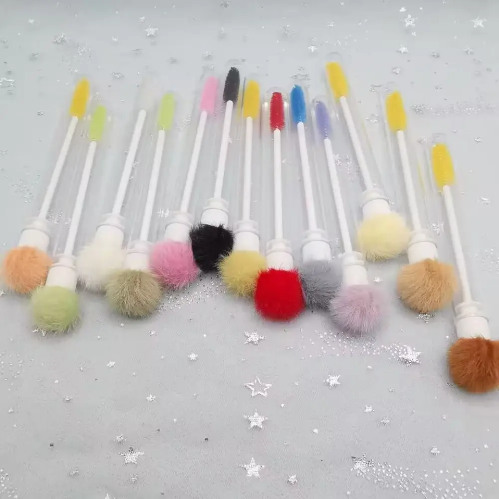 Fluffy Hairball Mascara Brush Dust Proof Transparent Tube Tube Eyelash Brush Dust-proof Multicolor Eyelashes Brushes Comb