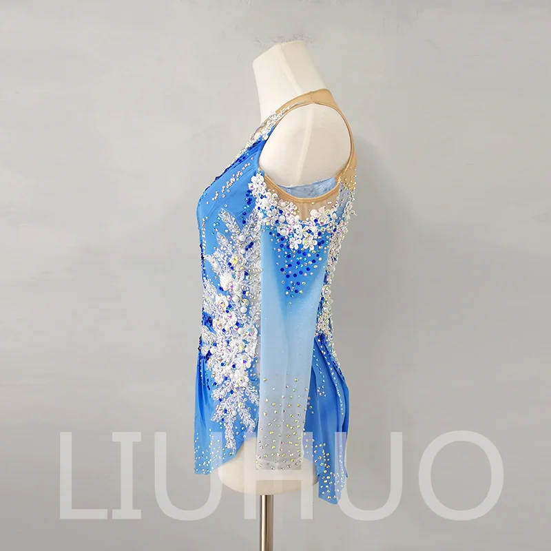 LIUHUO Ice Figure Skating Dress Girls Women Teens Stretchy Spandex Competition Wholesale