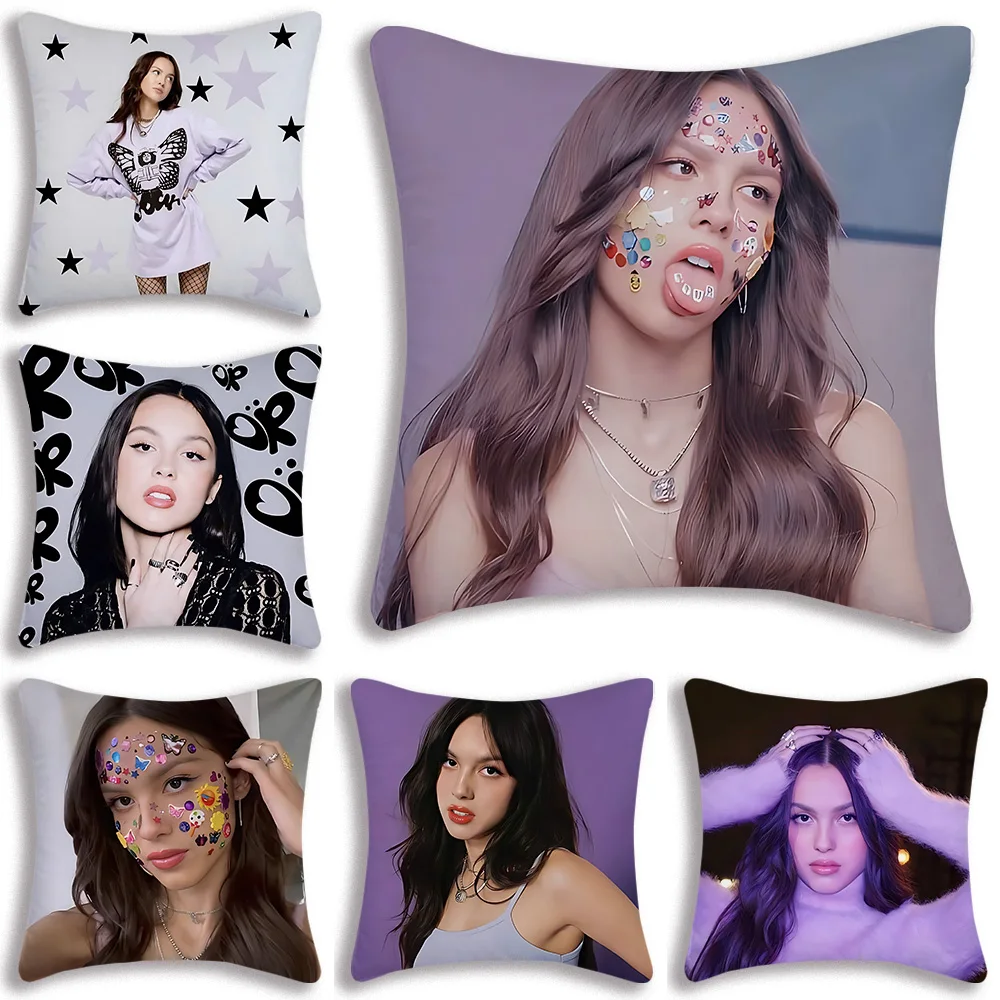 Pillow Covers Cartoon Singer O-Olivia Cool R-Rodrigo Sofa Decorative Home Double-sided Printing Short Plush Cute Cushion Cover