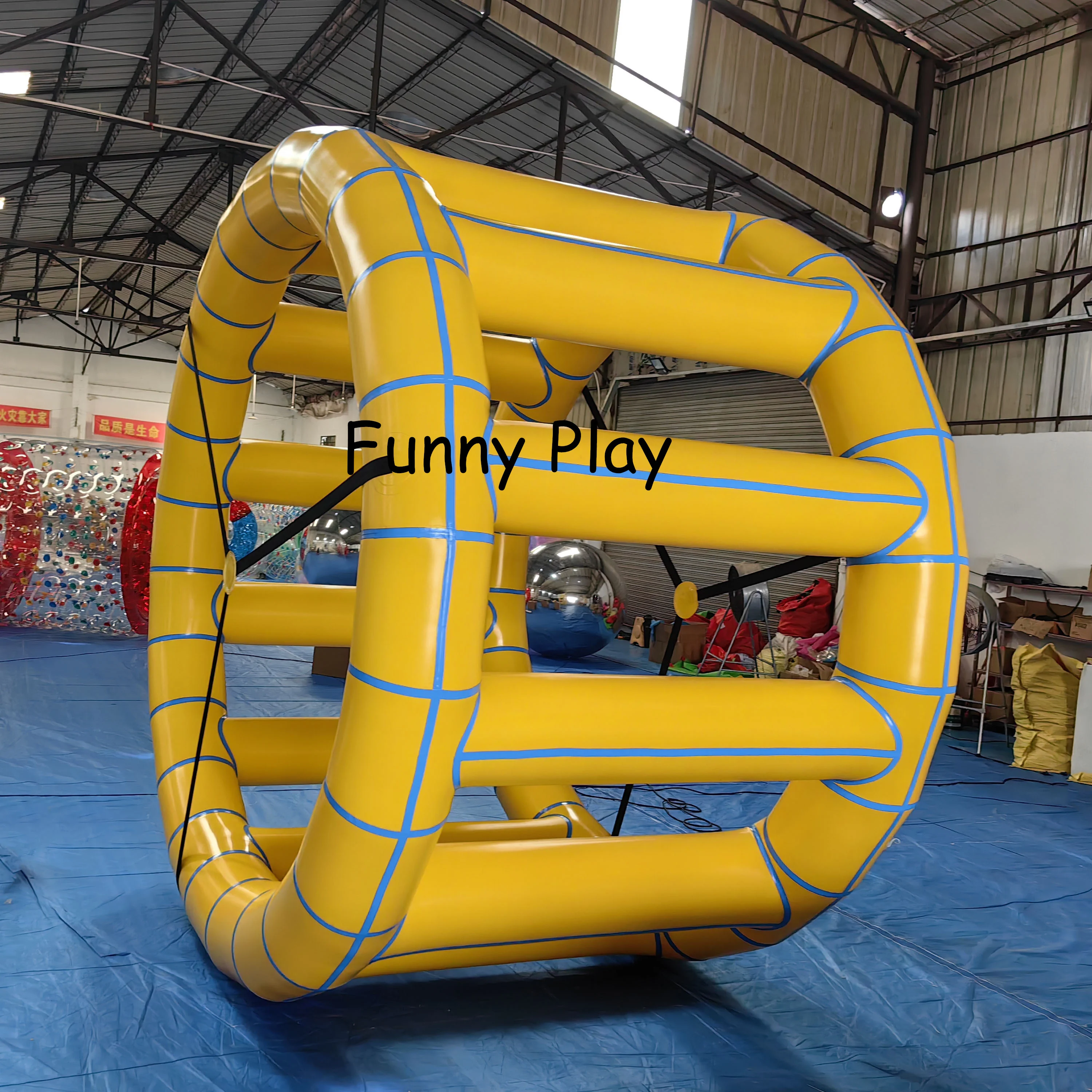 human hamster inflatable water roller ,yellow color inflatable water wheel for water park water sport game inflatable water roll