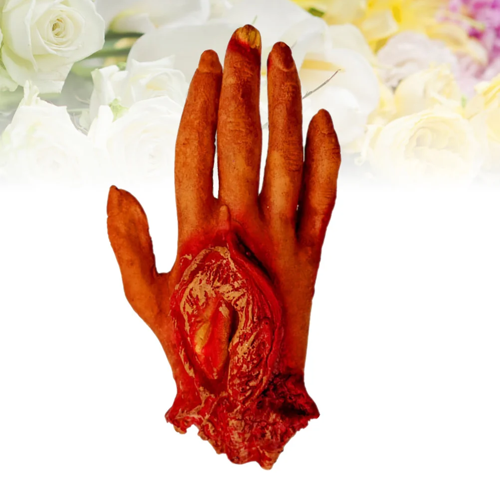 

1 шт., страшная кровавая отрубленная человеческая рука, имитация ужасов, реквизит, реалистичное украшение дома с привидениями на Хэллоуин, розыгрыш