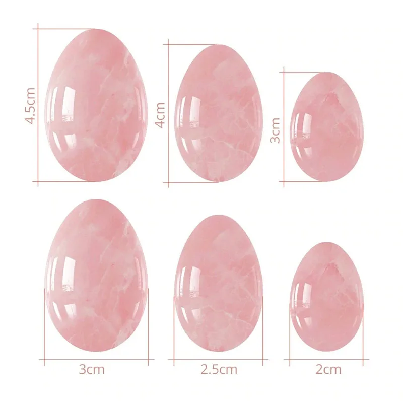 Natural Rose Quartz Drilled Yoni Egg Obsidian Amethyst Jade Eggs Vaginal Tightening Muscle Kegel Women Exerciser Jade Massager