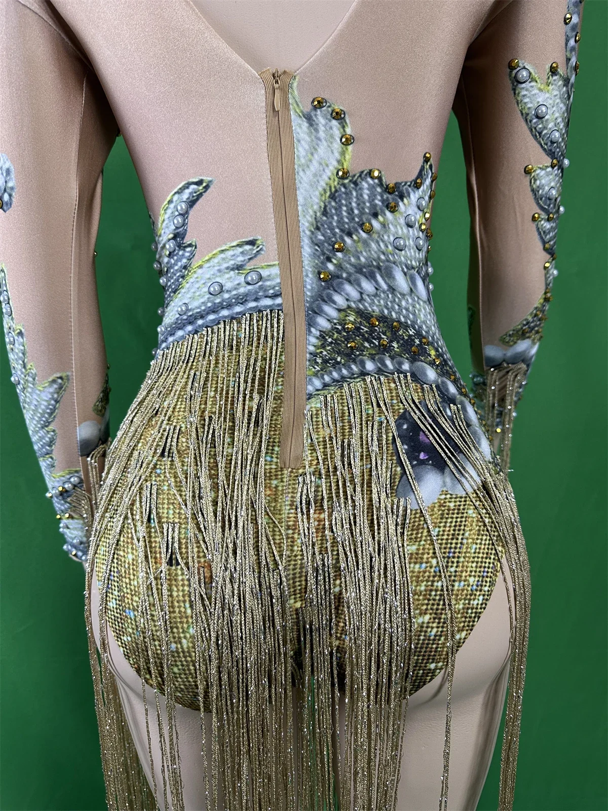 ملابس داخلية نسائية شرابة مطرزة راقصة المغني DJ DS Gogo تمتد سحب الملكة أداء الجاز كم طويل ثياب 2026 جديد #6